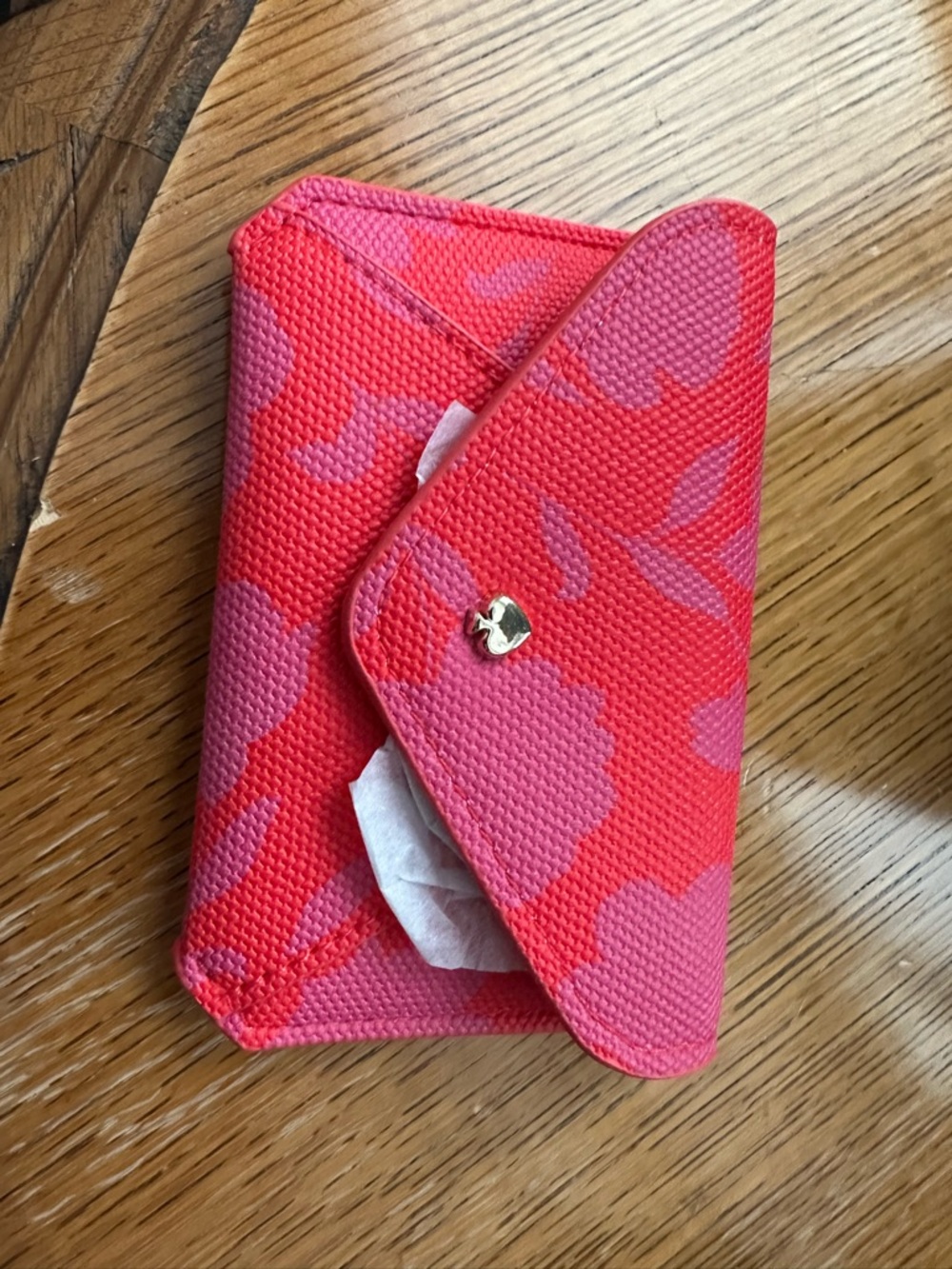 kate spade Red Card Accessory with Pink Interior Detail